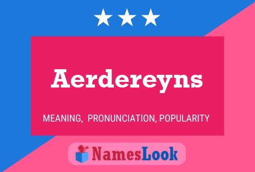 Aerdereyns Naam Poster