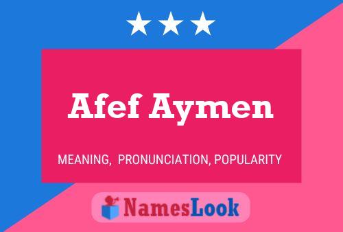 Afef Aymen Naam Poster