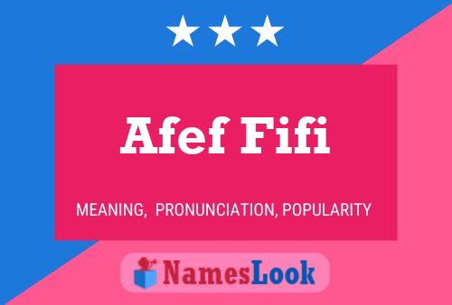 Afef Fifi Naam Poster