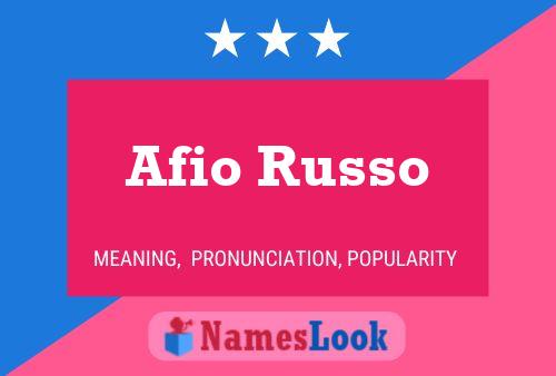 Afio Russo Naam Poster