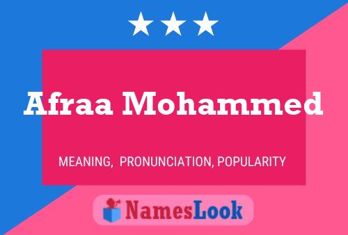 Afraa Mohammed Naam Poster