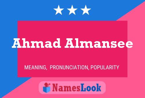 Ahmad Almansee Naam Poster