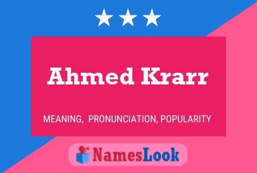 Ahmed Krarr Naam Poster