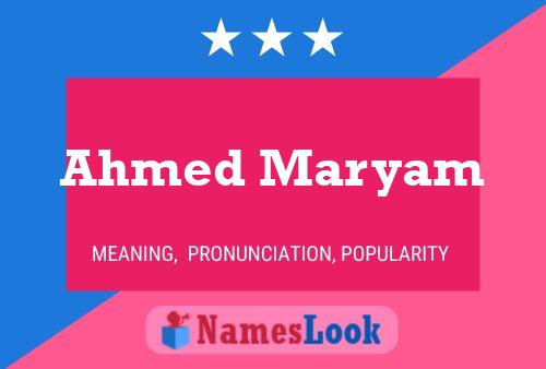 Ahmed Maryam Naam Poster