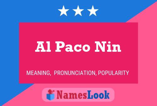 Al Paco Nin Naam Poster