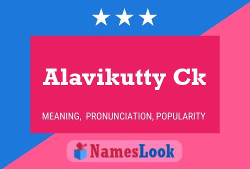 Alavikutty Ck Naam Poster