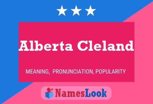 Alberta Cleland Naam Poster