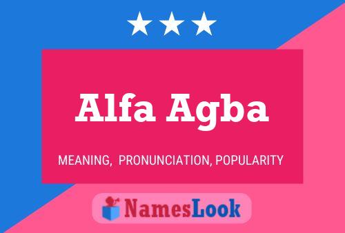 Alfa Agba Naam Poster