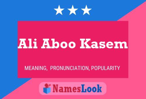 Ali Aboo Kasem Naam Poster