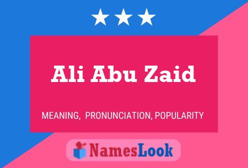 Ali Abu Zaid Naam Poster