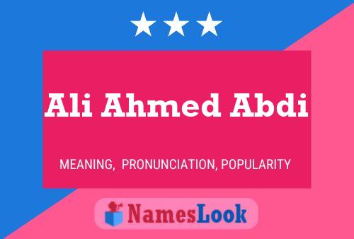 Ali Ahmed Abdi Naam Poster