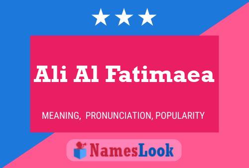 Ali Al Fatimaea Naam Poster