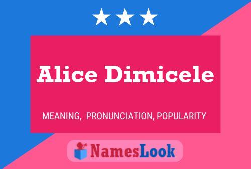 Alice Dimicele Naam Poster