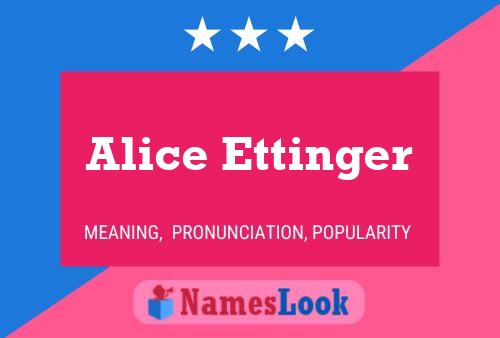 Alice Ettinger Naam Poster