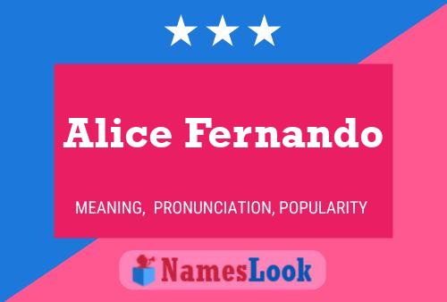 Alice Fernando Naam Poster