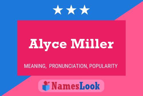 Alyce Miller Naam Poster