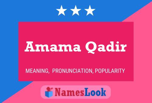 Amama Qadir Naam Poster