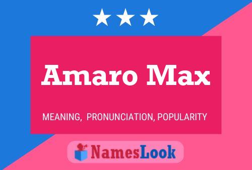 Amaro Max Naam Poster