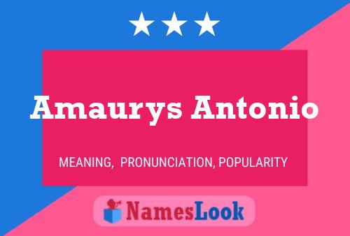 Amaurys Antonio Naam Poster