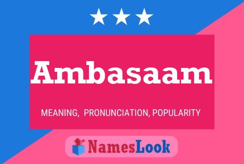 Ambasaam Naam Poster