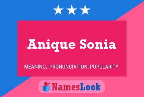 Anique Sonia Naam Poster