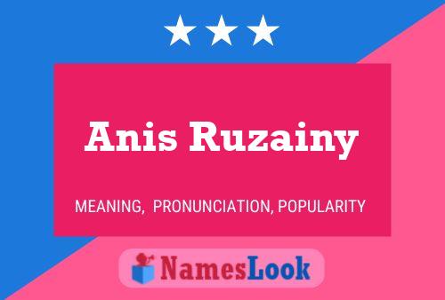 Anis Ruzainy Naam Poster