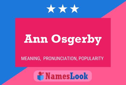 Ann Osgerby Naam Poster