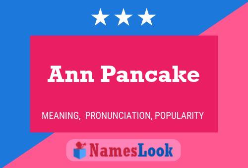 Ann Pancake Naam Poster