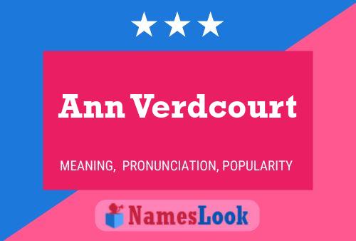 Ann Verdcourt Naam Poster