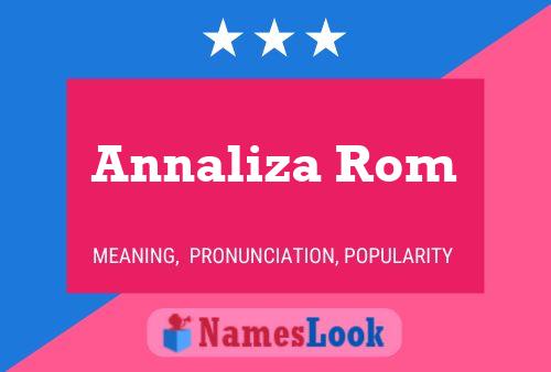 Annaliza Rom Naam Poster