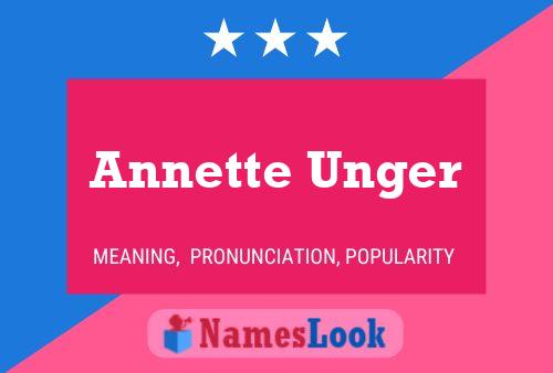 Annette Unger Naam Poster