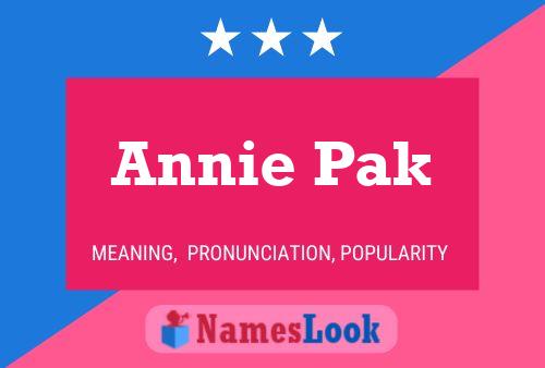 Annie Pak Naam Poster