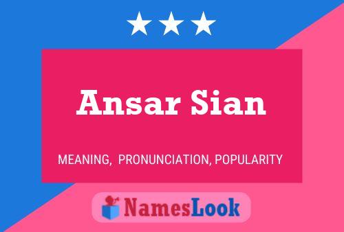 Ansar Sian Naam Poster