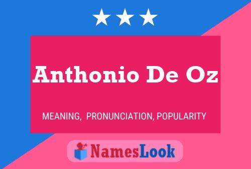 Anthonio De Oz Naam Poster