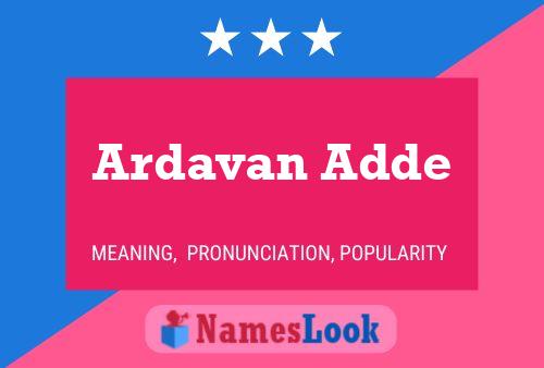 Ardavan Adde Naam Poster