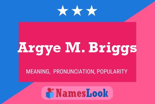 Argye M. Briggs Naam Poster