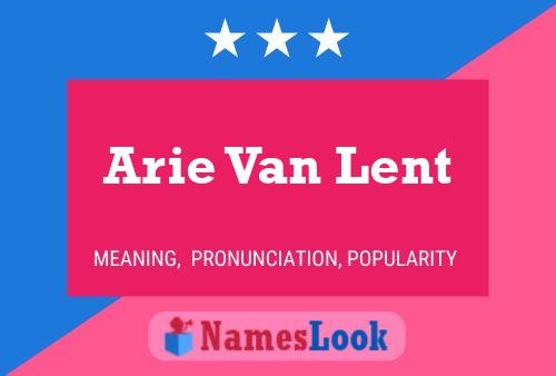 Arie Van Lent Naam Poster