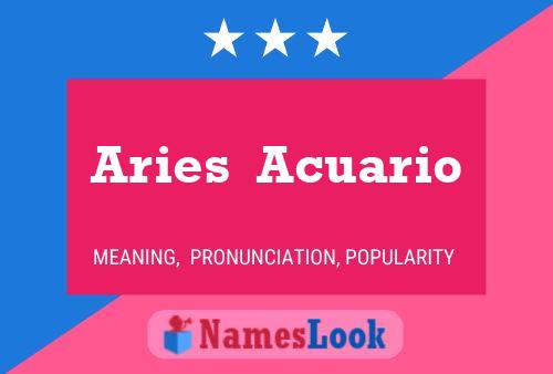 Aries  Acuario Naam Poster