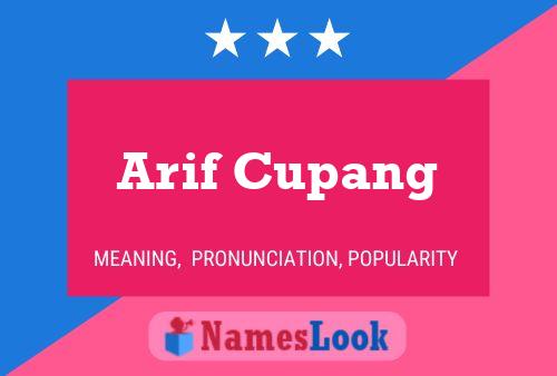 Arif Cupang Naam Poster