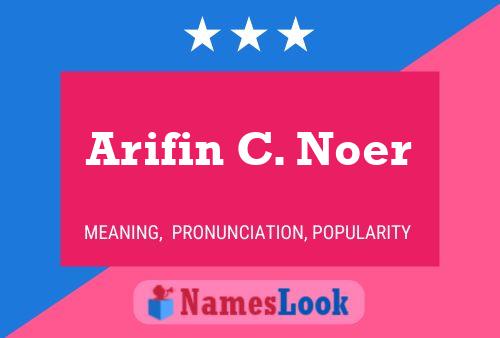 Arifin C. Noer Naam Poster