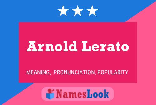 Arnold Lerato Naam Poster