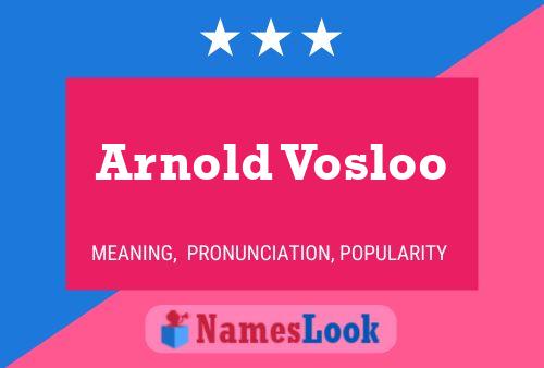 Arnold Vosloo Naam Poster