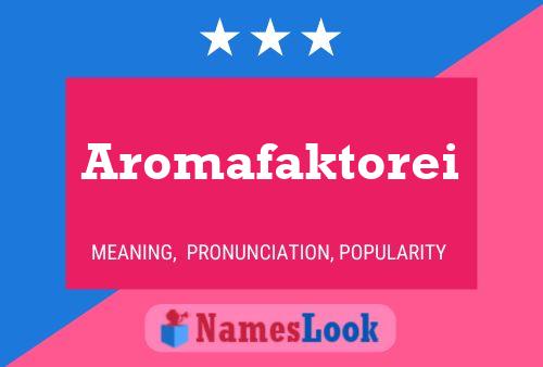 Aromafaktorei Naam Poster