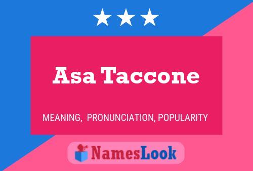 Asa Taccone Naam Poster