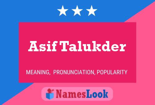 Asif Talukder Naam Poster