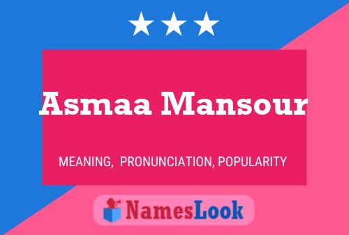 Asmaa Mansour Naam Poster