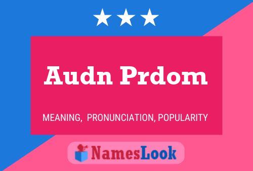 Audn Prdom Naam Poster