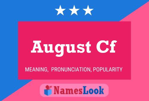 August Cf Naam Poster