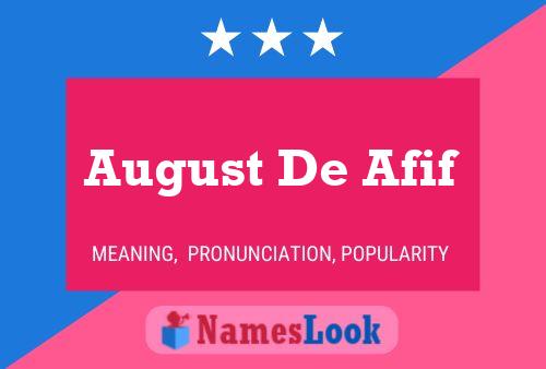 August De Afif Naam Poster