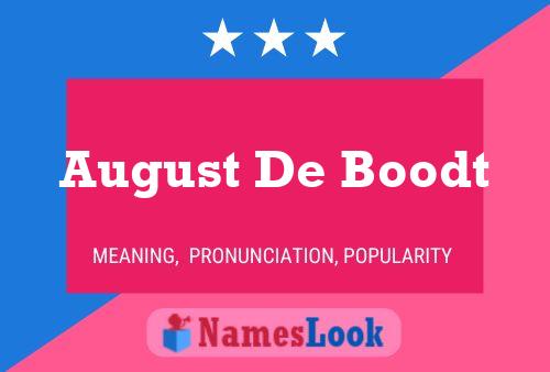 August De Boodt Naam Poster